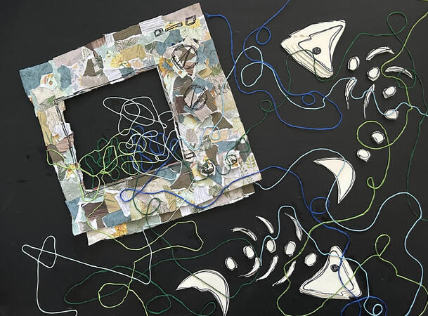 Drowning-Found objects+acrylic